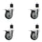Service Caster 4'' Thermoplastic Rubber Swivel 1-7/8'' Expanding Stem Caster Set Total Lock Brake, 4PK SCC-EXTTL20S414-TPRB-178-4 - alternate 1